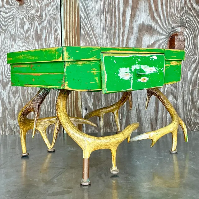 Late 20th Century Vintage Boho Antler Table — additional photo 6