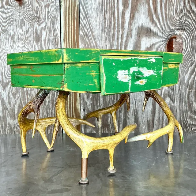 Late 20th Century Vintage Boho Antler Table — additional photo 7