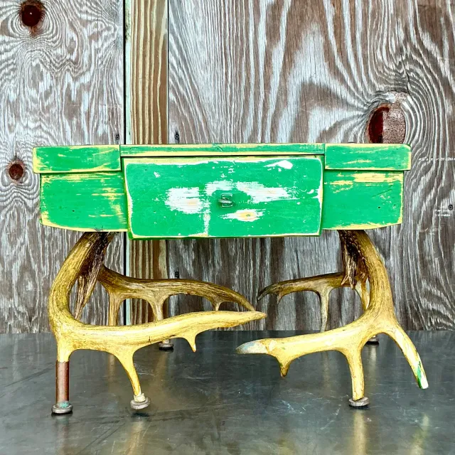 Late 20th Century Vintage Boho Antler Table — additional photo 8