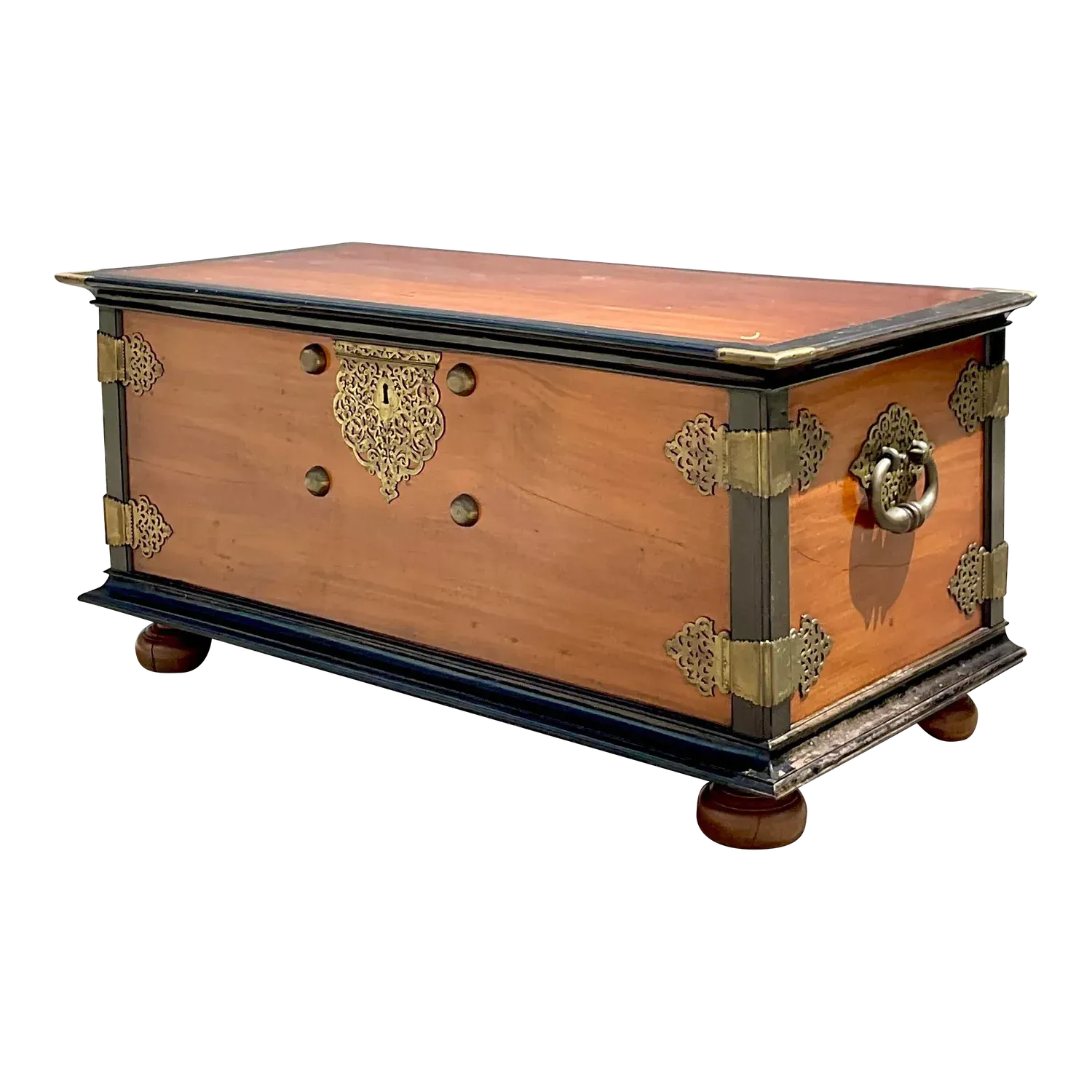 Late 20th Century Vintage Boho Ebony and Mahogany Blanket Chest