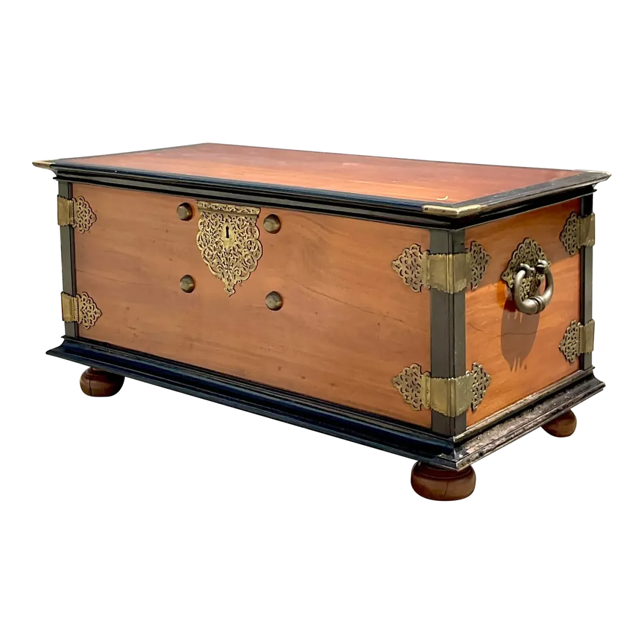 Late 20th Century Vintage Boho Ebony and Mahogany Blanket Chest