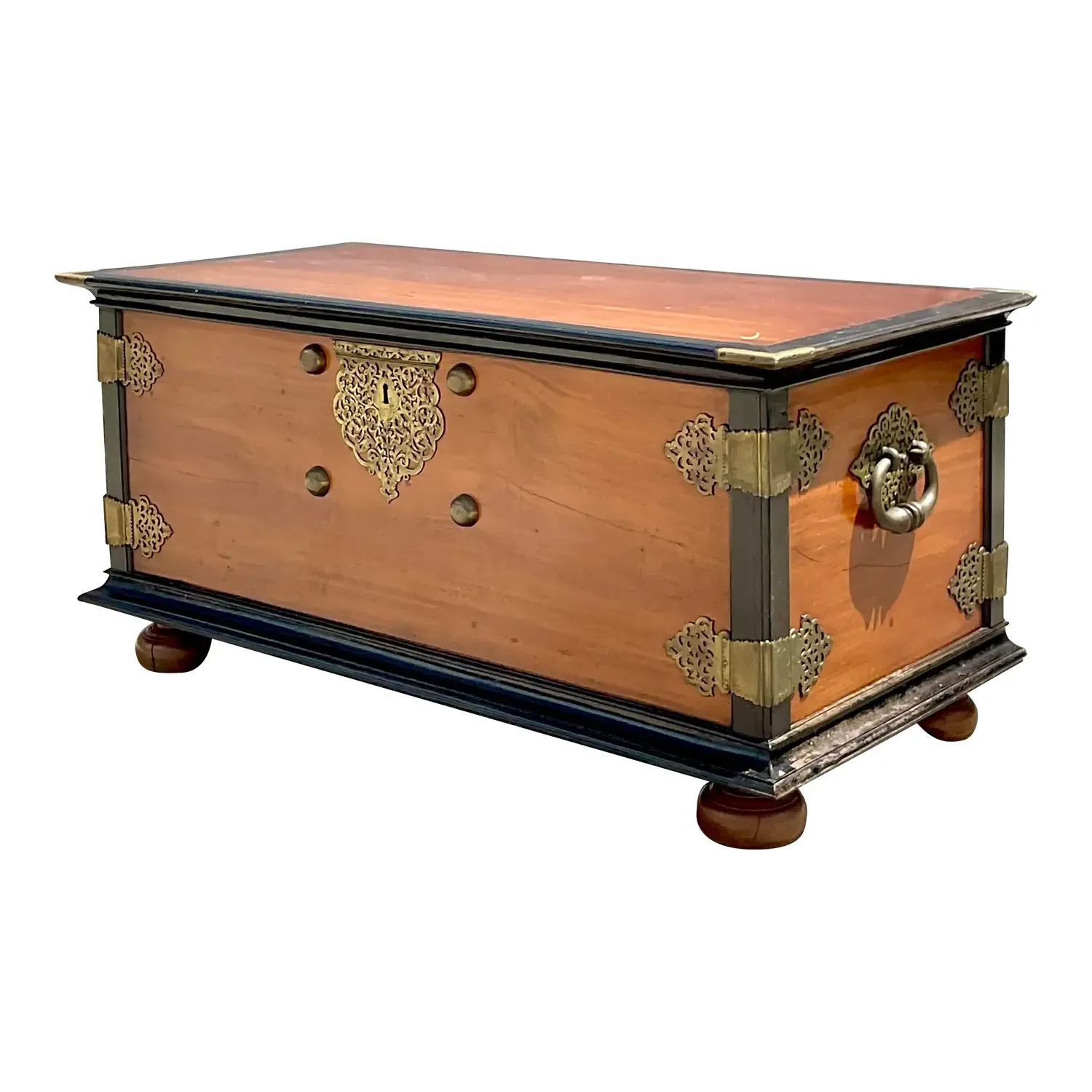 Late 20th Century Vintage Boho Ebony and Mahogany Blanket Chest — additional photo 1