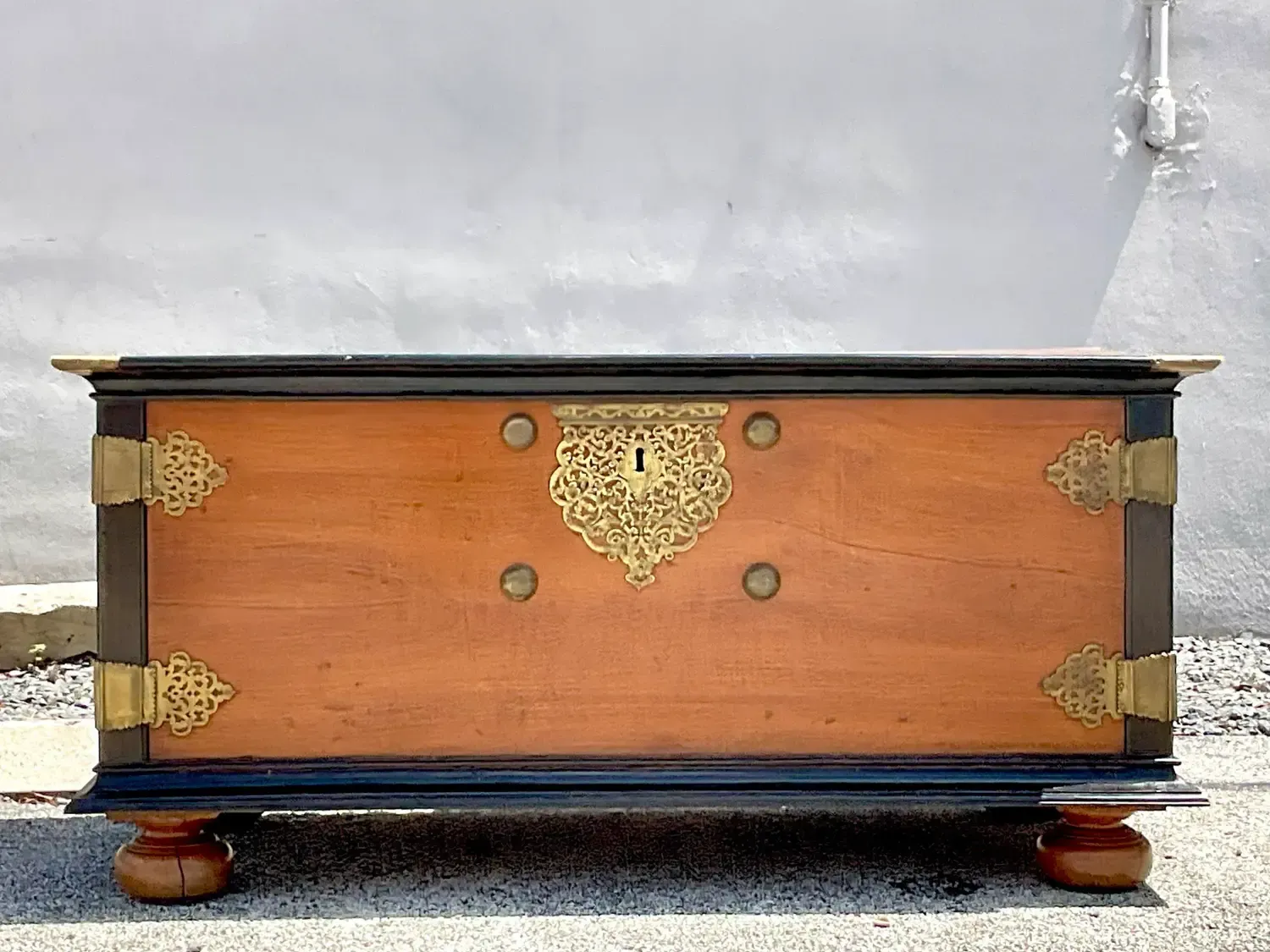 Late 20th Century Vintage Boho Ebony and Mahogany Blanket Chest — additional photo 3