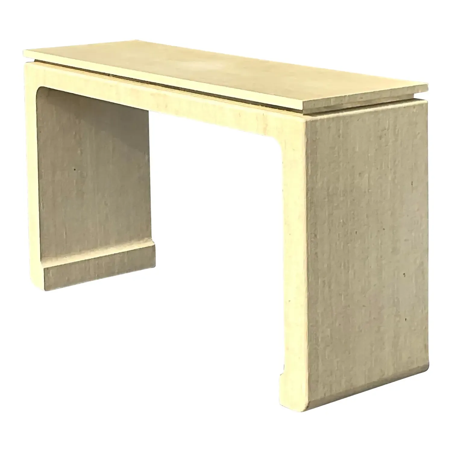 Late 20th Century Vintage Boho Grasscloth Wrapped Console Table — additional photo 1