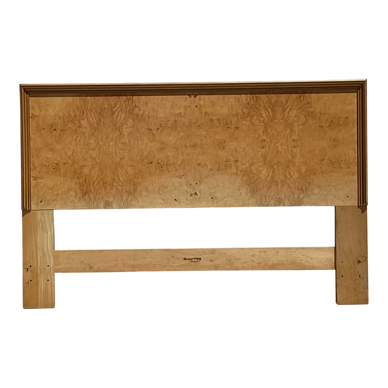 Late 20th Century Vintage Boho Henredon Scene Two Burl Wood Queen Headboard