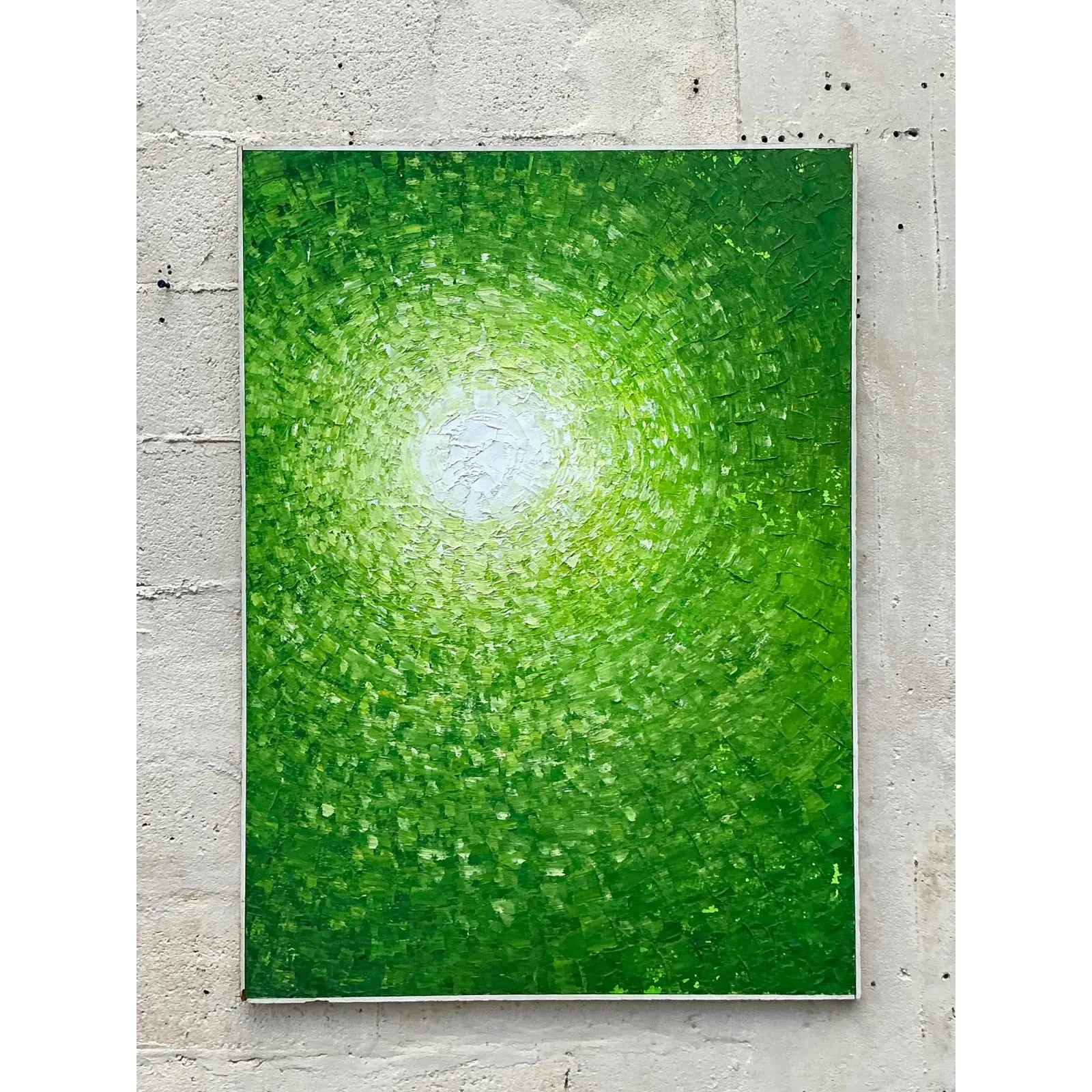 Late 20th Century Vintage Boho Original Abstract Oil on Board — additional photo 1