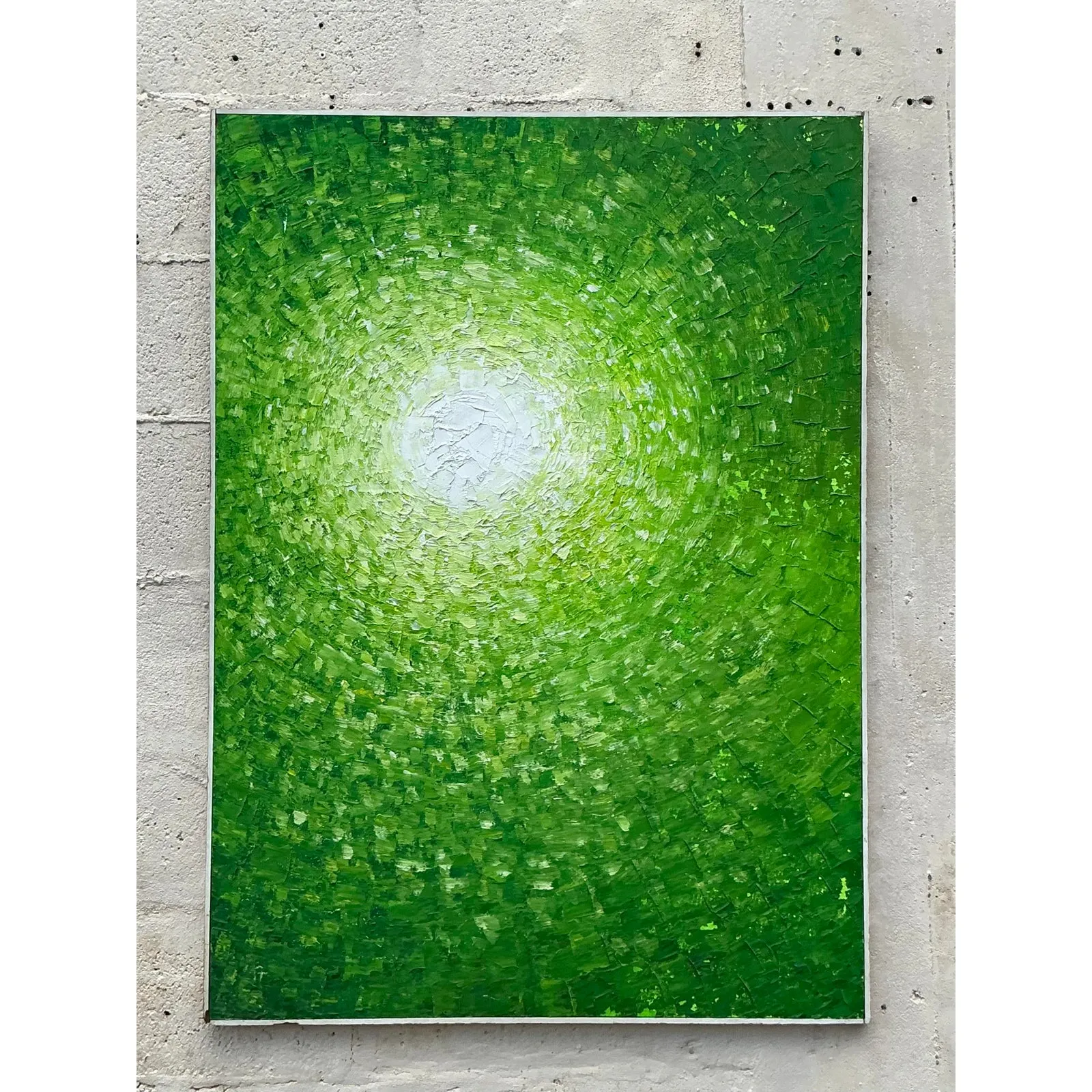 Late 20th Century Vintage Boho Original Abstract Oil on Board — additional photo 2