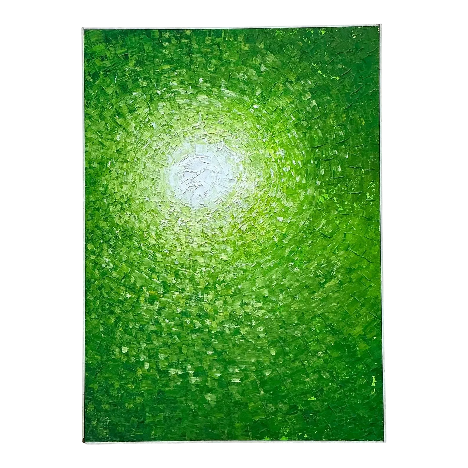 Late 20th Century Vintage Boho Original Abstract Oil on Board — additional photo 3