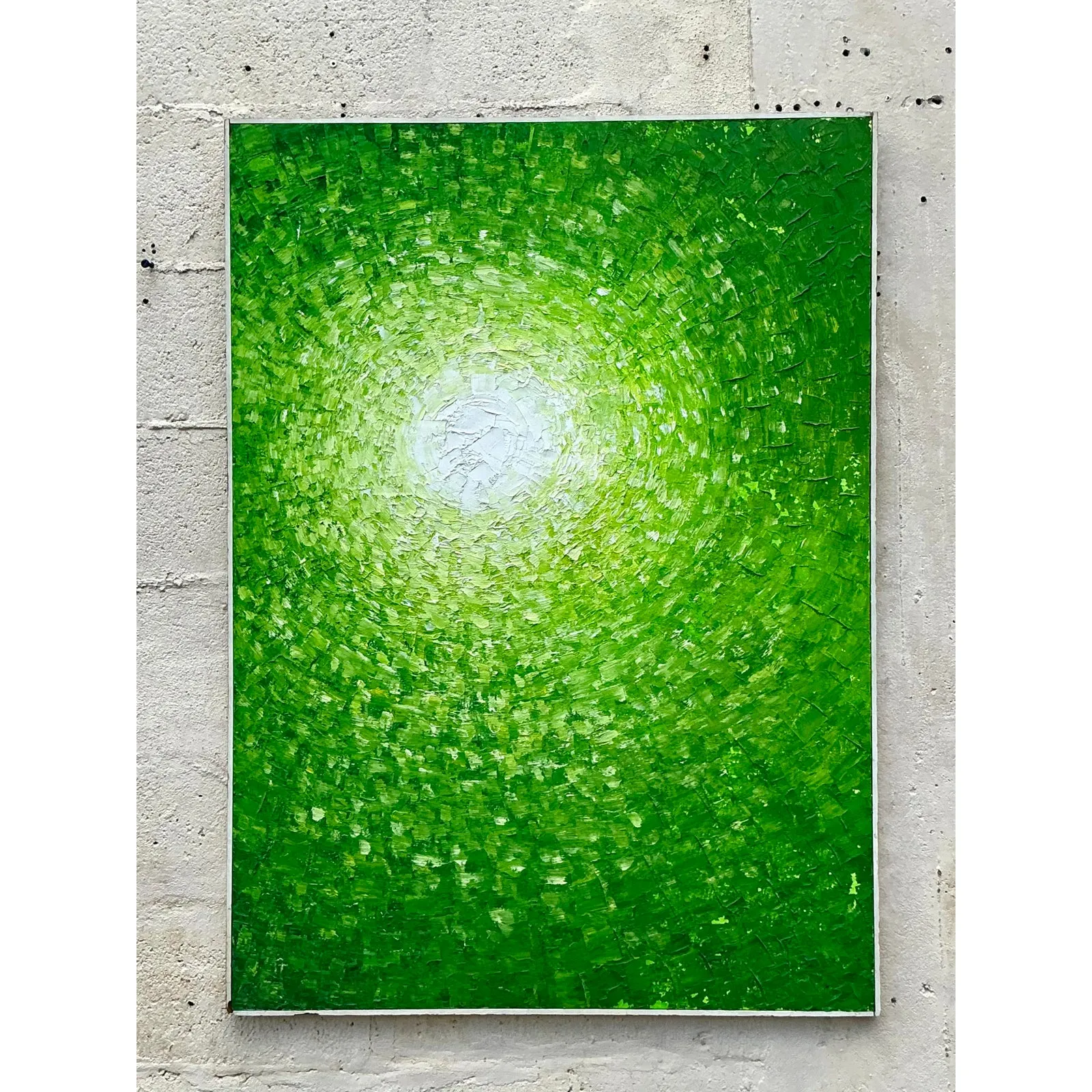 Late 20th Century Vintage Boho Original Abstract Oil on Board — additional photo 4