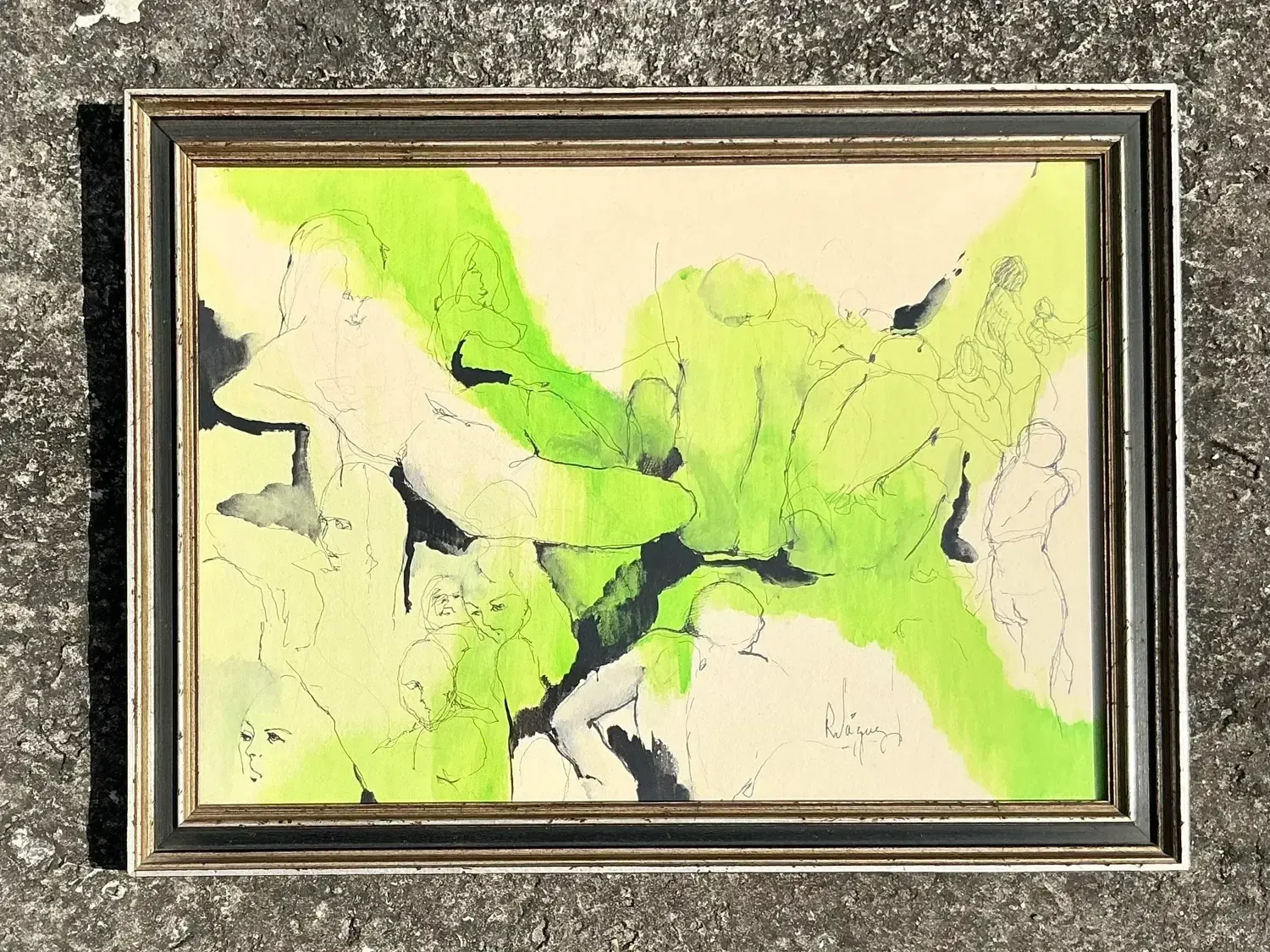 Late 20th Century Vintage Boho Pen and Ink Drawing on Paper — additional photo 5