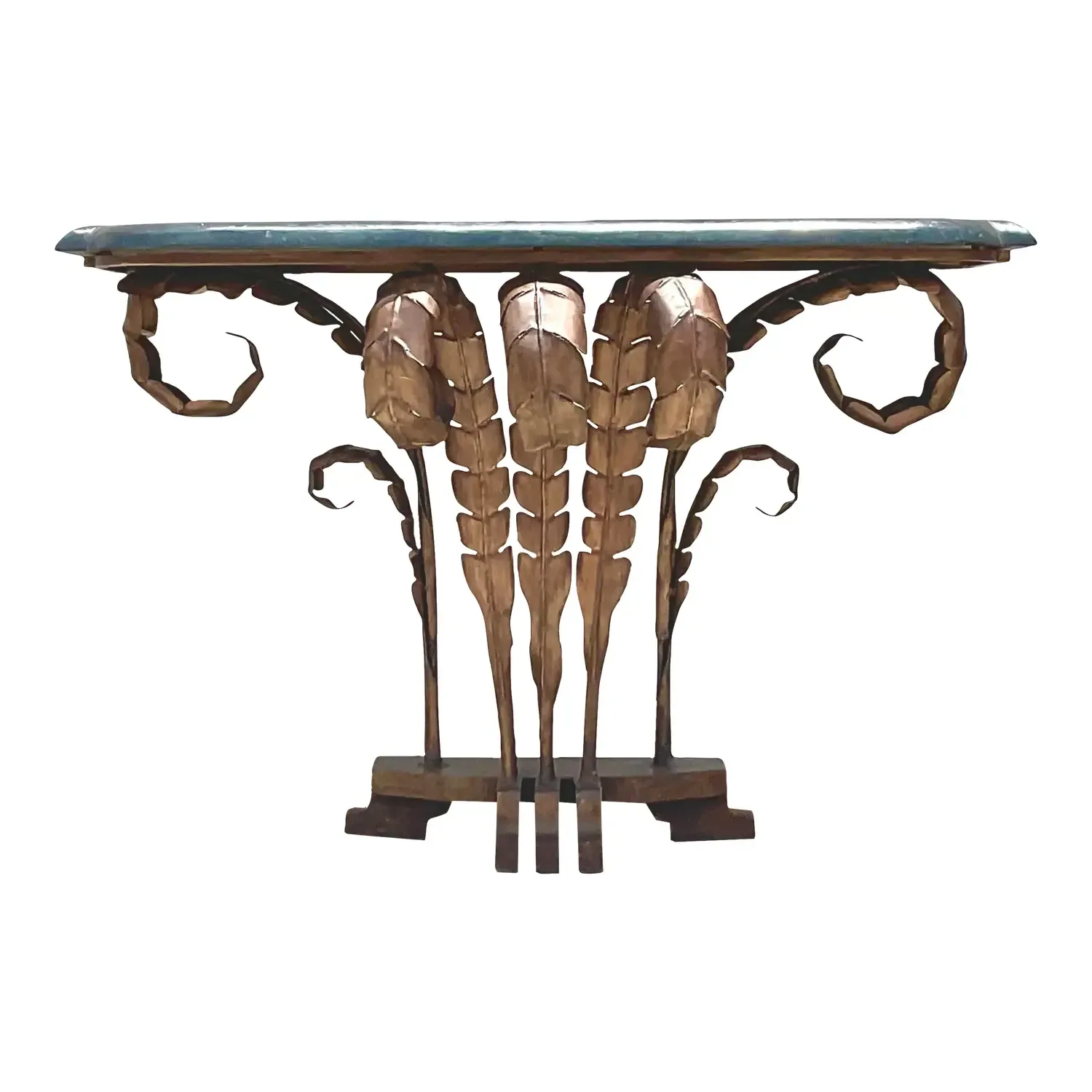 Late 20th Century Vintage Boho Punch Cut Frond Console Table — additional photo 1
