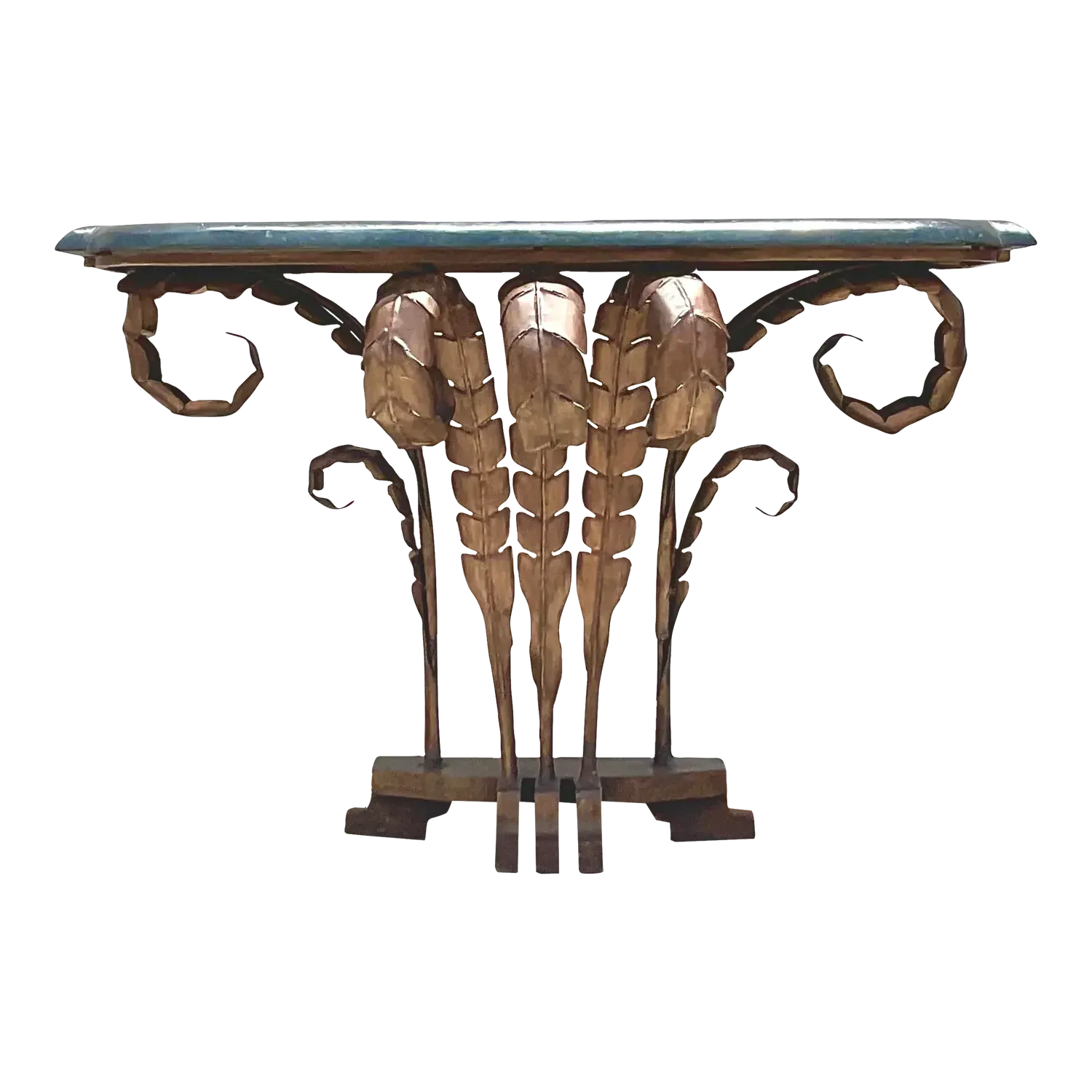Late 20th Century Vintage Boho Punch Cut Frond Console Table — additional photo 5
