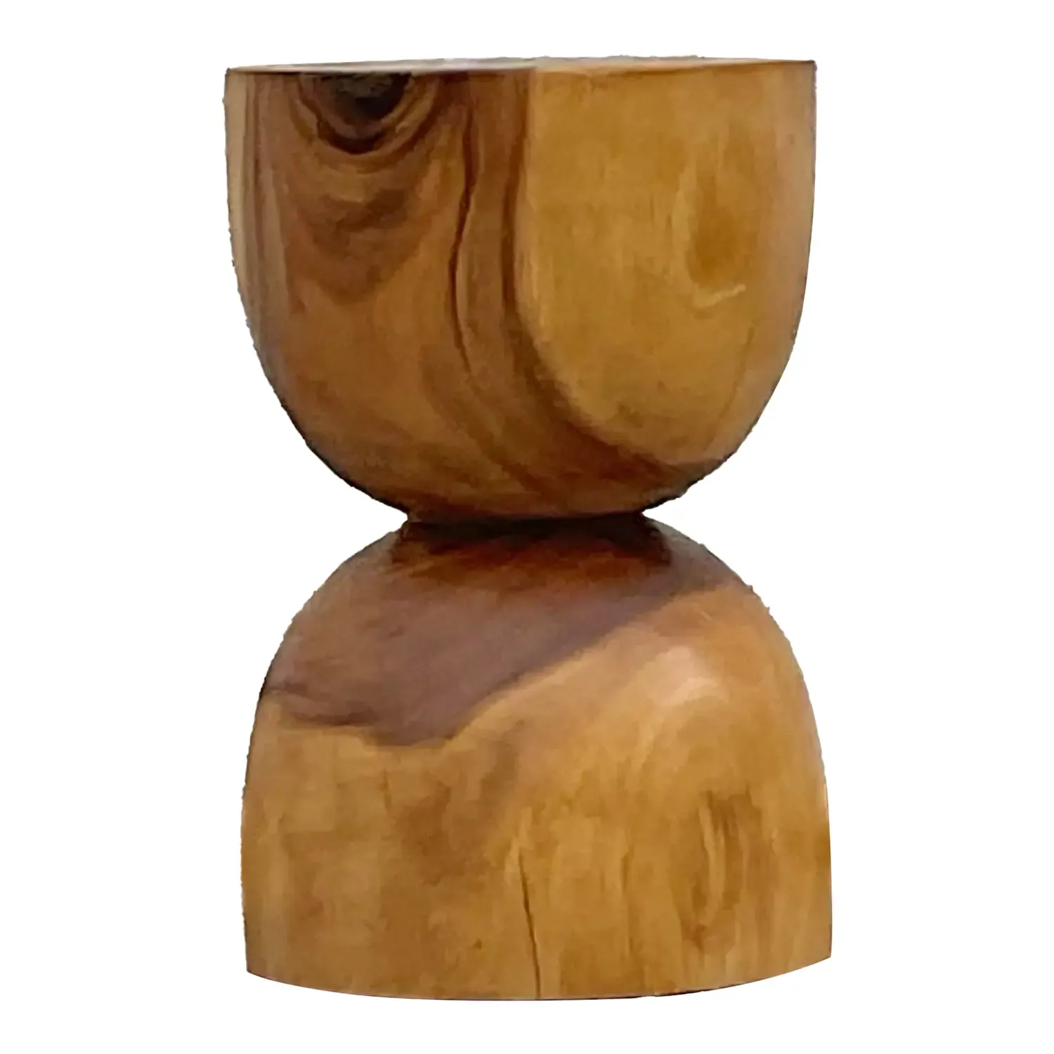 Late 20th Century Vintage Boho Wooden Hour Glass Stool — additional photo 1