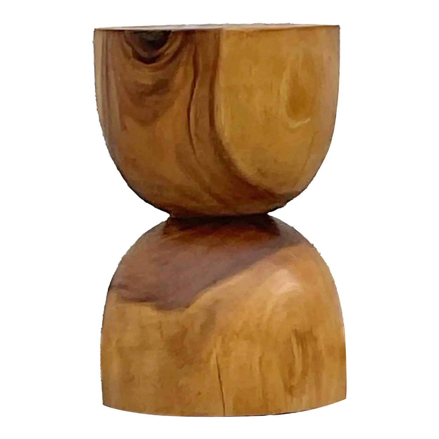 Late 20th Century Vintage Boho Wooden Hour Glass Stool — additional photo 3