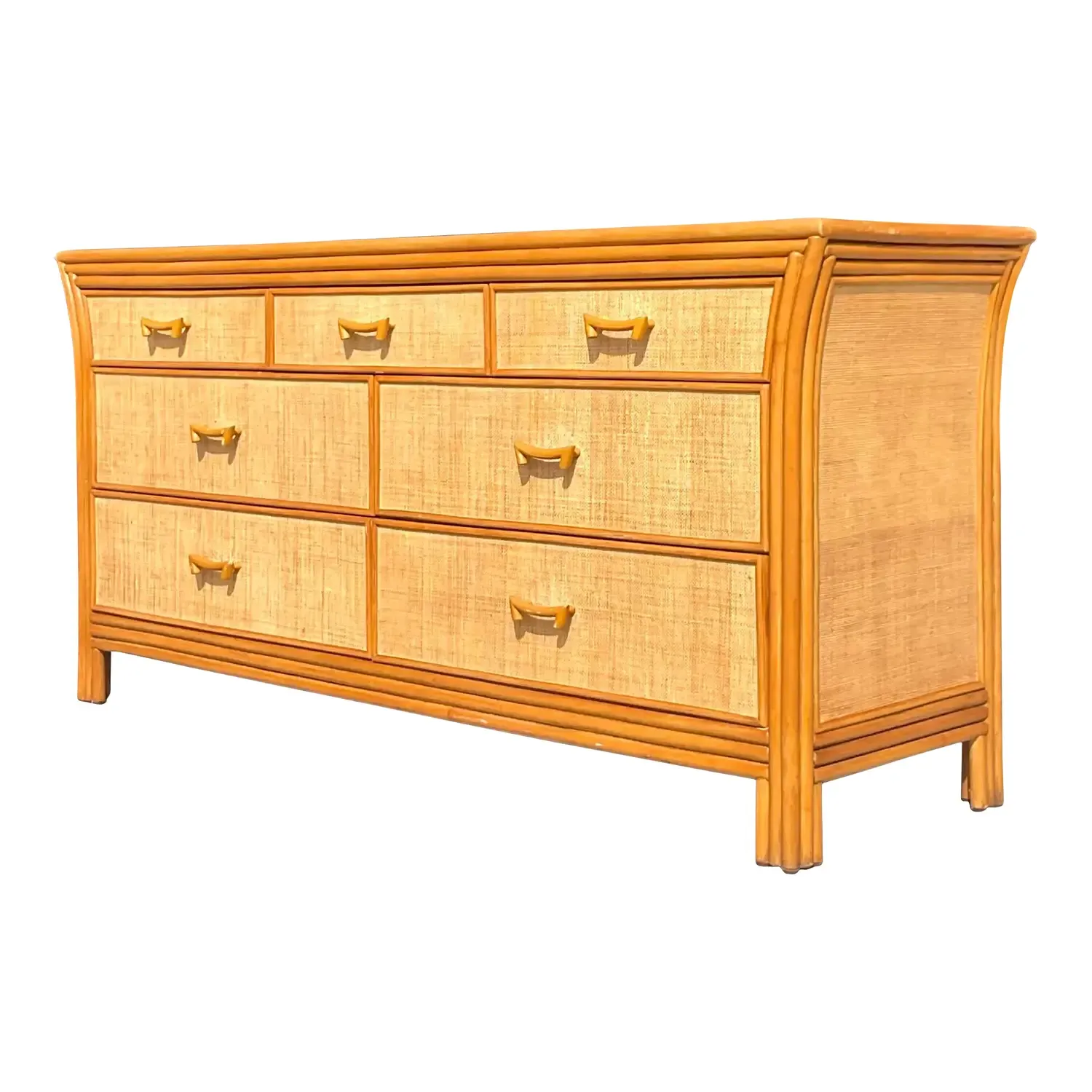 Late 20th Century Vintage Coastal Grasscloth Dresser — additional photo 1