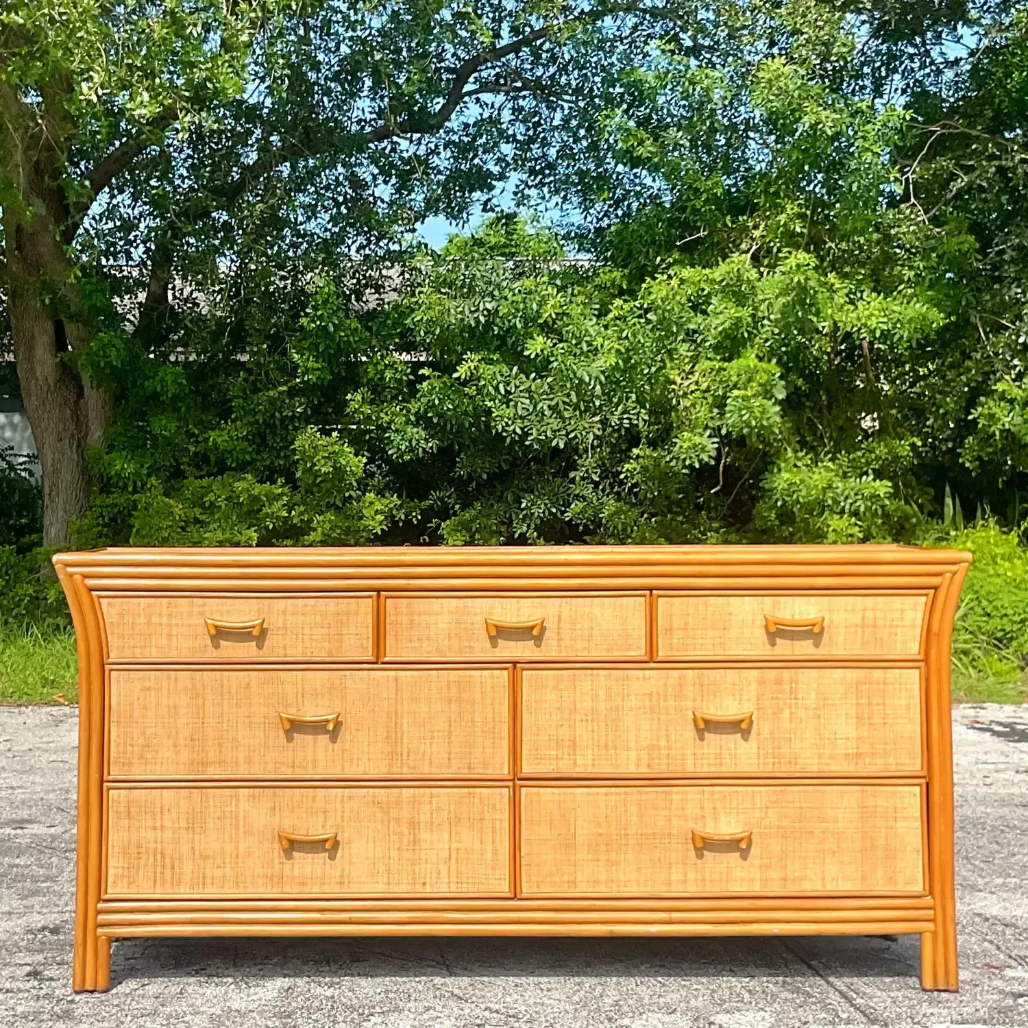 Late 20th Century Vintage Coastal Grasscloth Dresser — additional photo 5