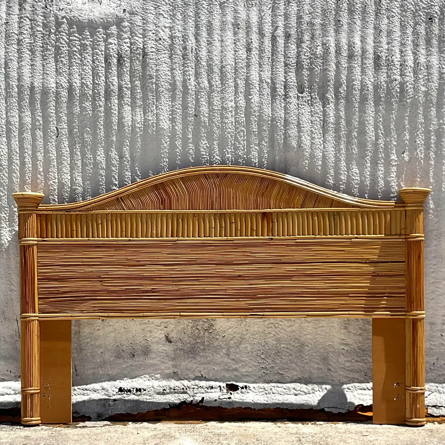 Late 20th Century Vintage Coastal Pencil Reed King Headboard — additional photo 4
