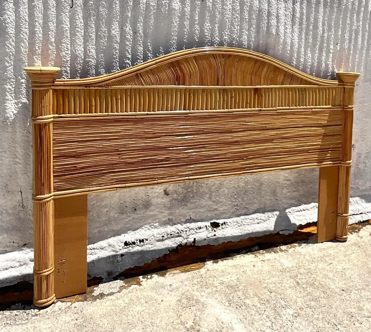Late 20th Century Vintage Coastal Pencil Reed King Headboard — additional photo 5