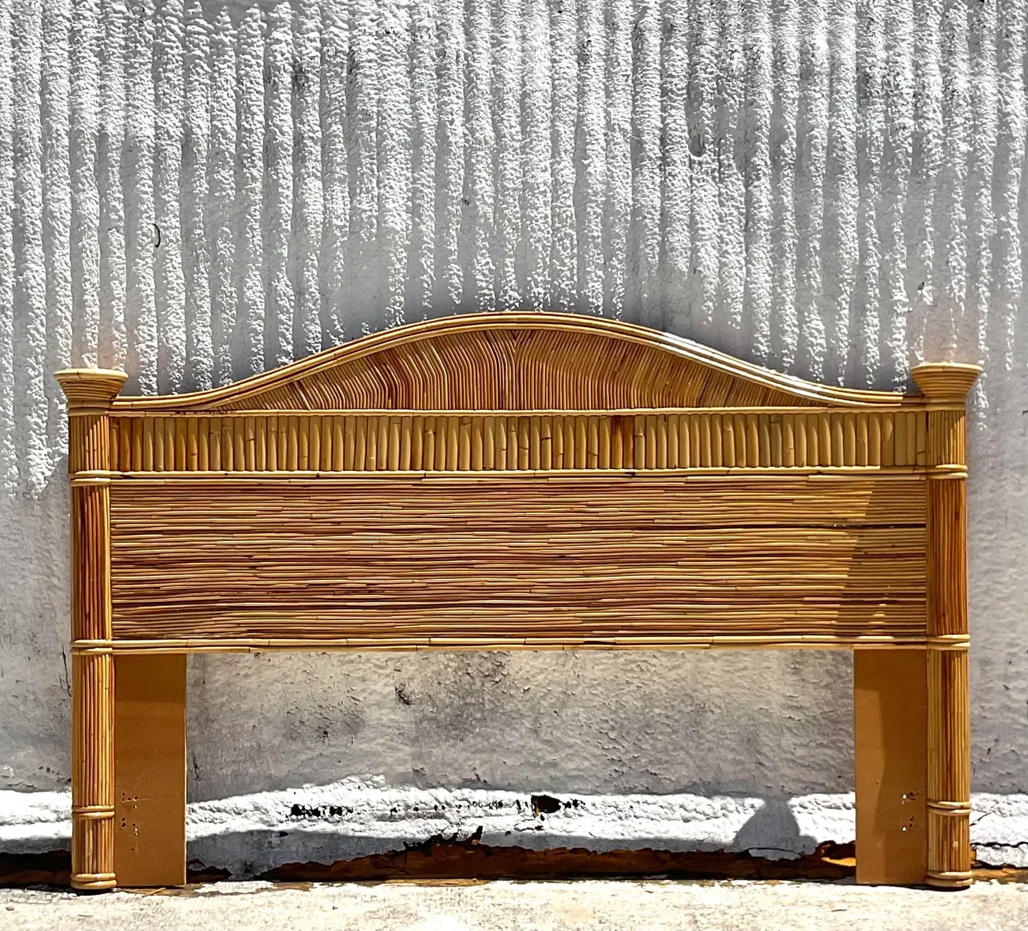 Late 20th Century Vintage Coastal Pencil Reed King Headboard — additional photo 6