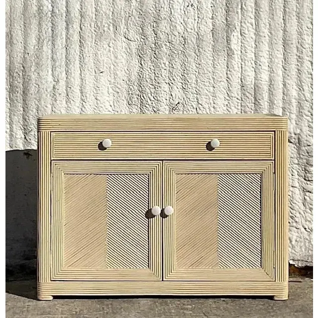 Late 20th Century Vintage Coastal Washed Pencil Reed Sideboard — additional photo 5