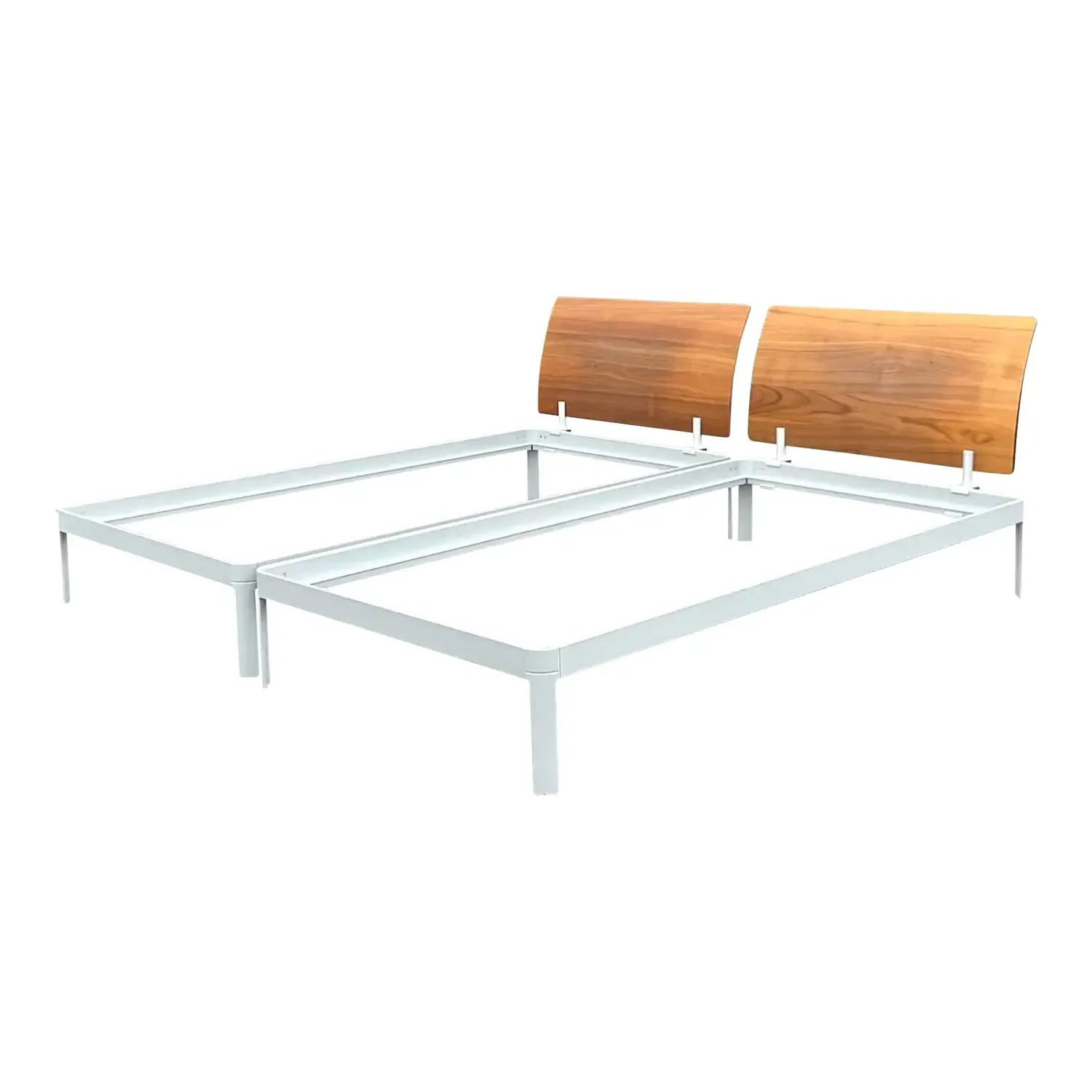 Late 20th Century Vintage Contemporary Wood Flared Twin Beds - a Pair — additional photo 1