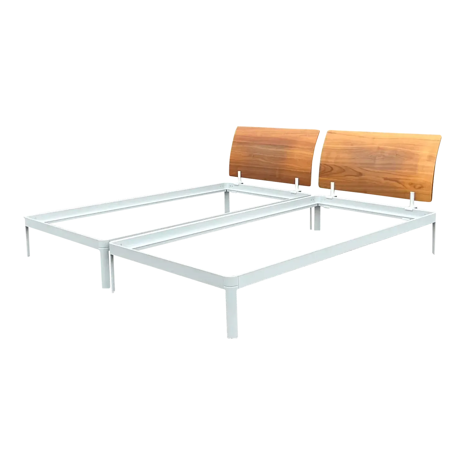 Late 20th Century Vintage Contemporary Wood Flared Twin Beds - a Pair — additional photo 2