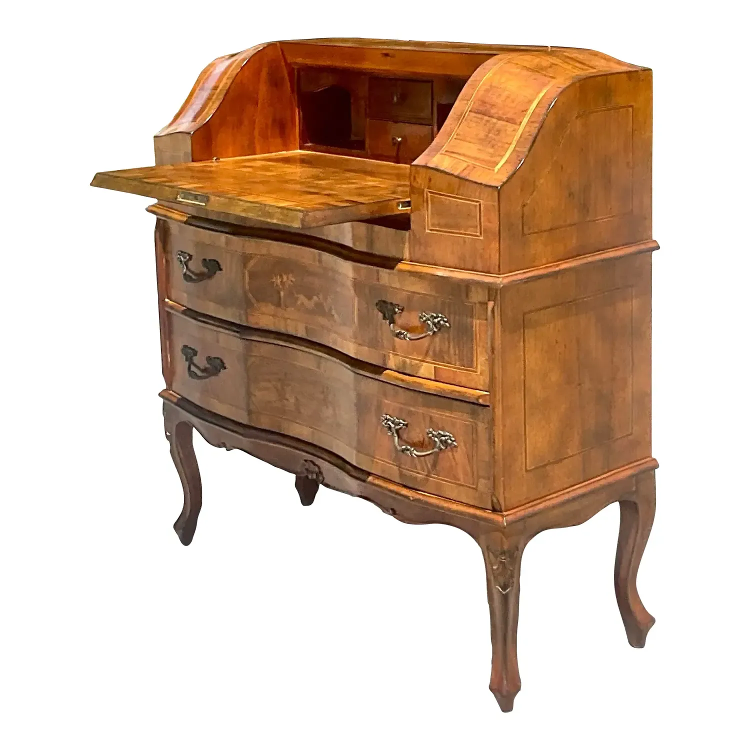 Late 20th Century Vintage Italian Inlaid Animal Marquetry Writing Desk — additional photo 1