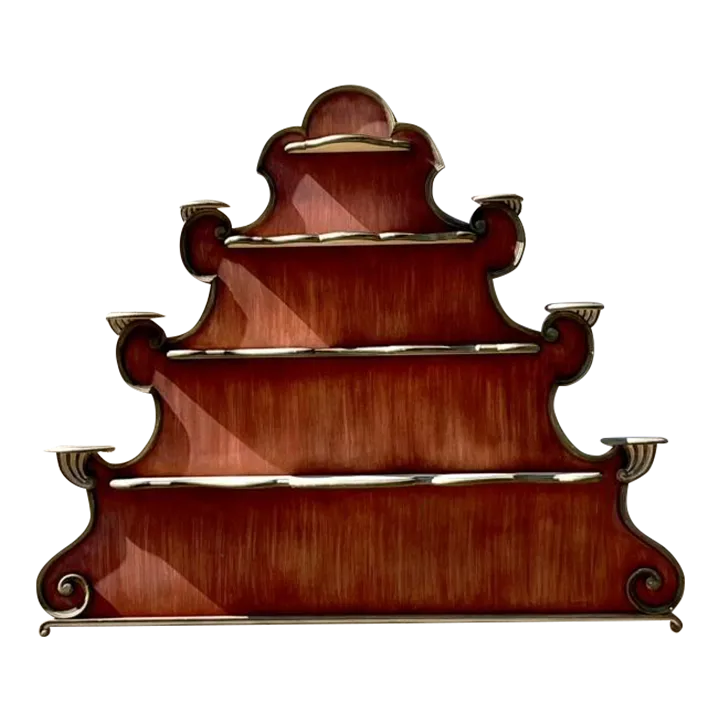 Late 20th Century Vintage Regency Baker Scalloped Wall Plate Rack — additional photo 3