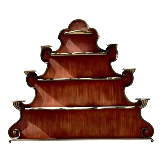 Late 20th Century Vintage Regency Baker Scalloped Wall Plate Rack — additional photo 3