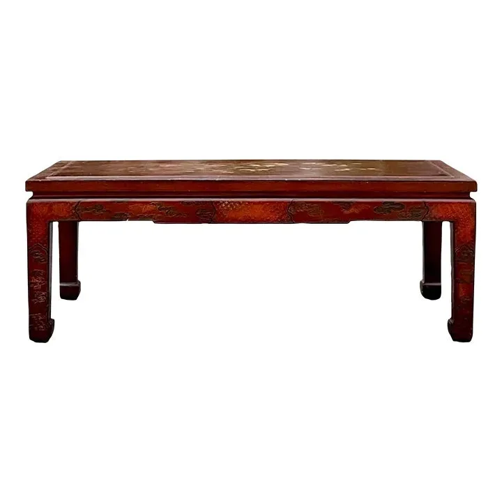 Late 20th Century Vintage Regency Hand Painted Lacquered Coffee Table — additional photo 1