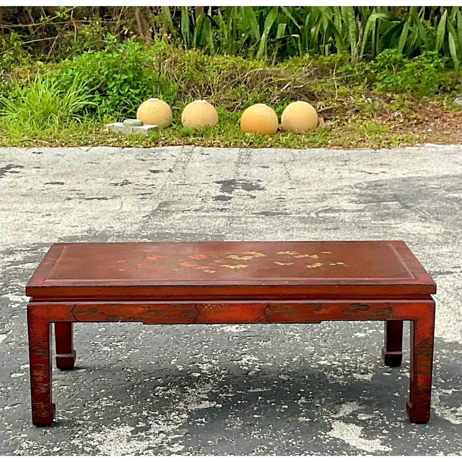 Late 20th Century Vintage Regency Hand Painted Lacquered Coffee Table — additional photo 5