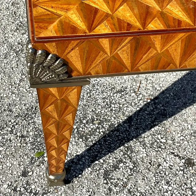 Late 20th Century Vintage Regency Maitland Smith Inlay Coffee Table — additional photo 5