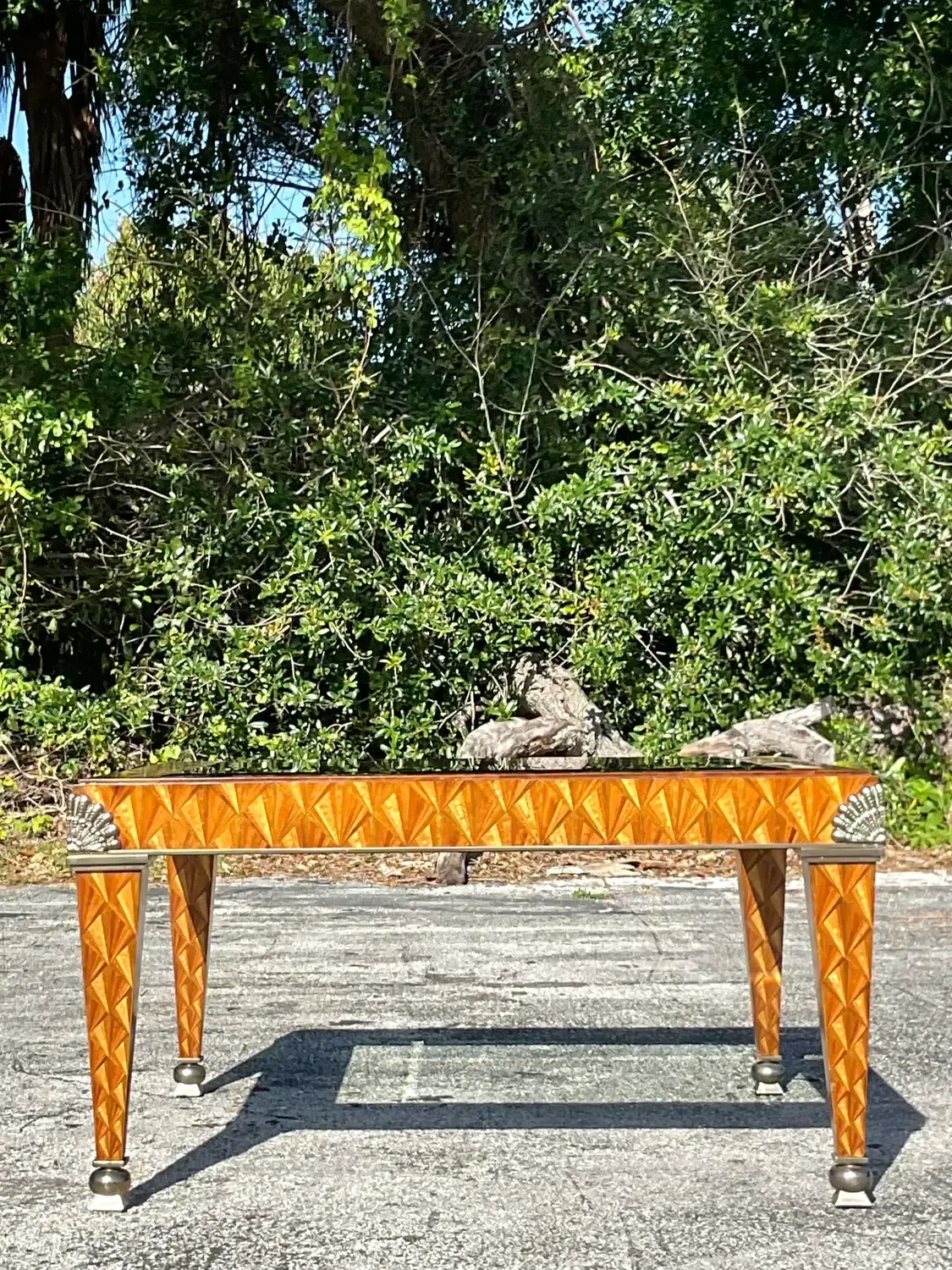 Late 20th Century Vintage Regency Maitland Smith Inlay Coffee Table — additional photo 6