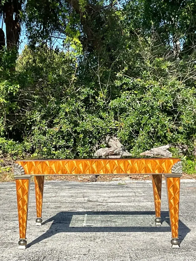 Late 20th Century Vintage Regency Maitland Smith Inlay Coffee Table — additional photo 6