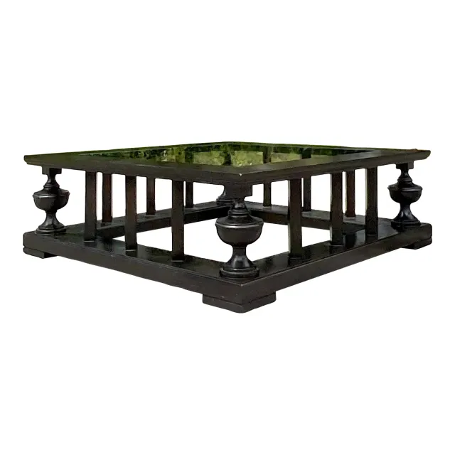 Late 20th Century Vintage Regency Pediment Coffee Table After John Roselli — additional photo 1