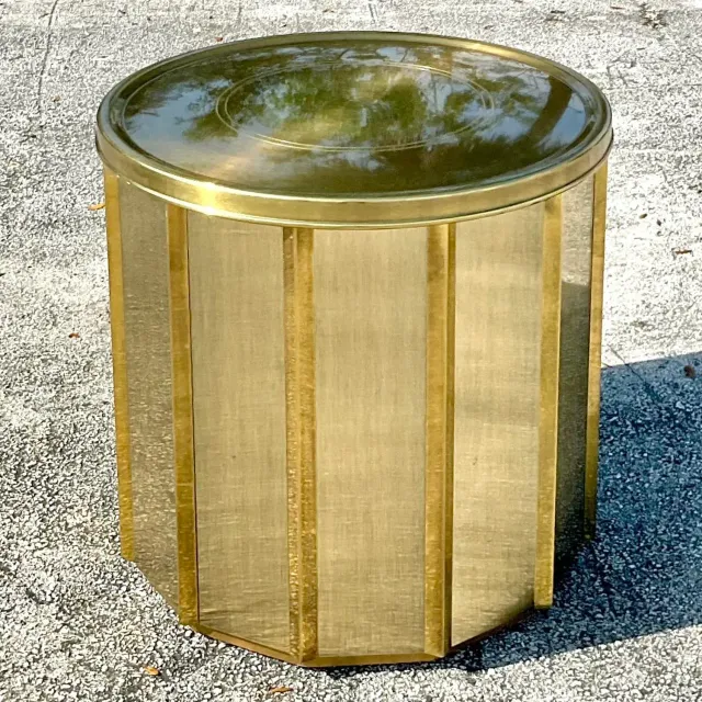Mid 20th Century After Bernard Rohne for Mastercraft Faceted Dining Table — additional photo 1