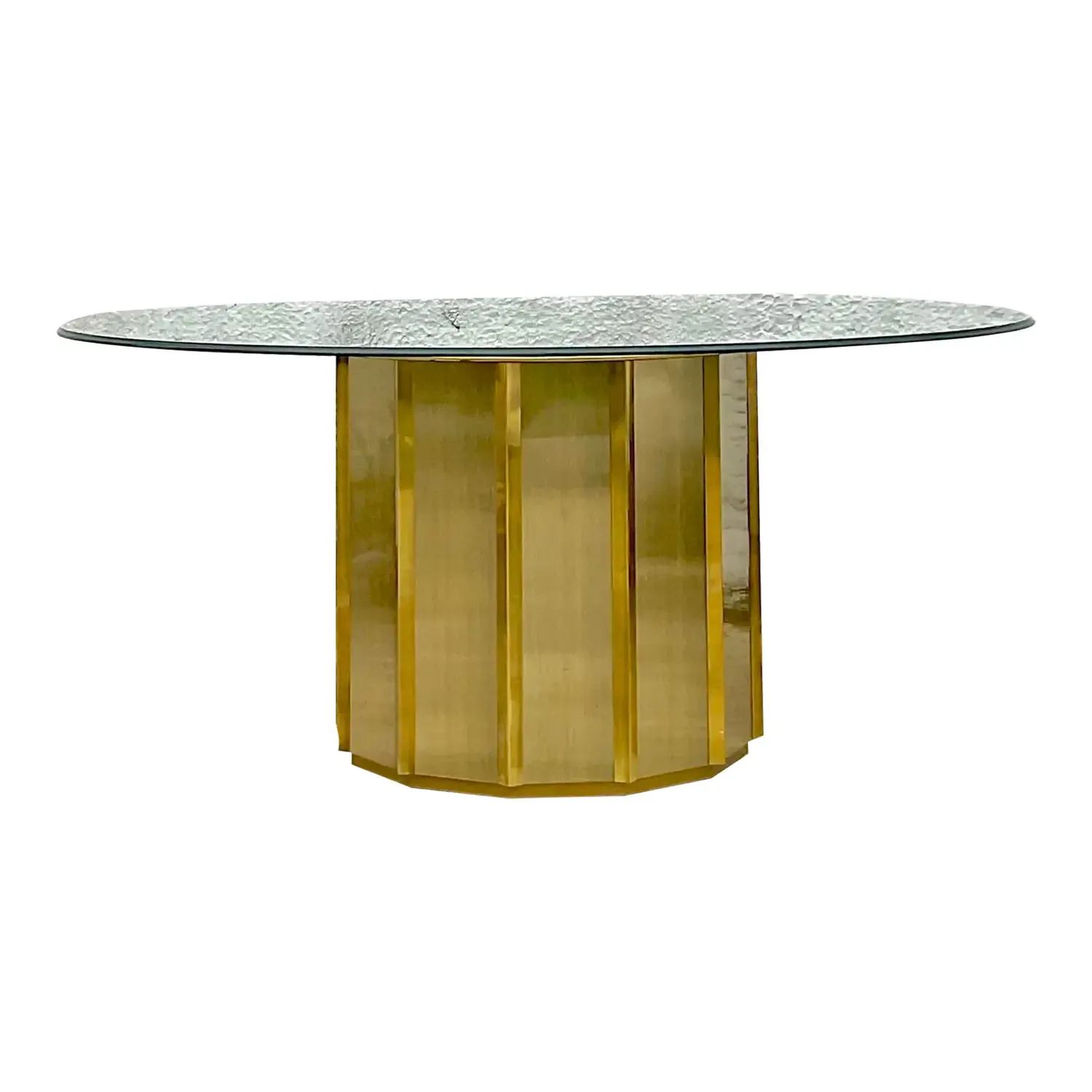 Mid 20th Century After Bernard Rohne for Mastercraft Faceted Dining Table — additional photo 2
