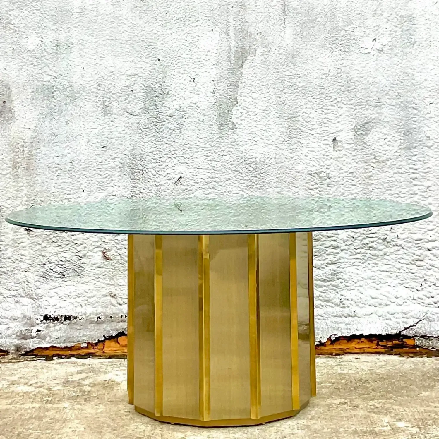 Mid 20th Century After Bernard Rohne for Mastercraft Faceted Dining Table — additional photo 3