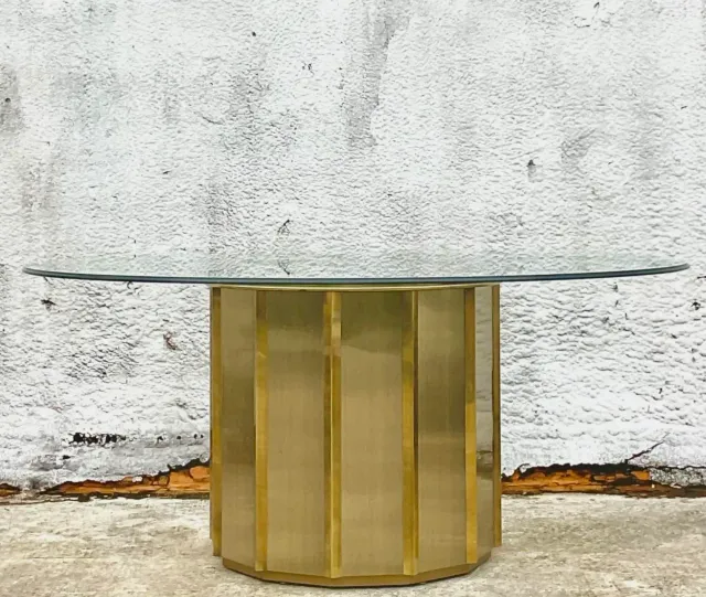 Mid 20th Century After Bernard Rohne for Mastercraft Faceted Dining Table — additional photo 5