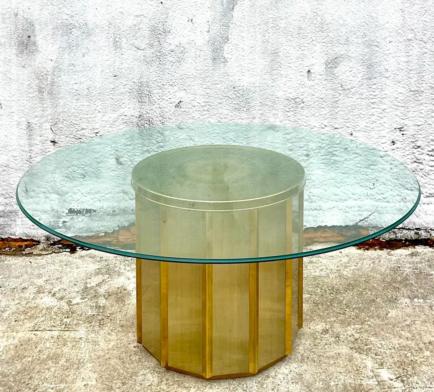 Mid 20th Century After Bernard Rohne for Mastercraft Faceted Dining Table — additional photo 6