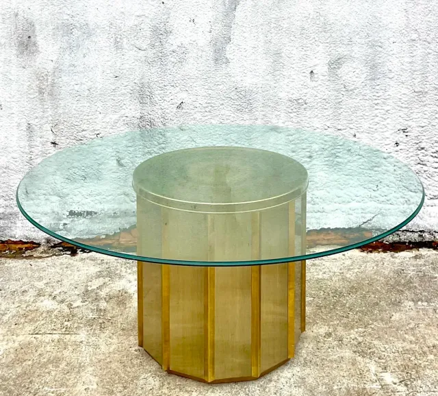 Mid 20th Century After Bernard Rohne for Mastercraft Faceted Dining Table — additional photo 6