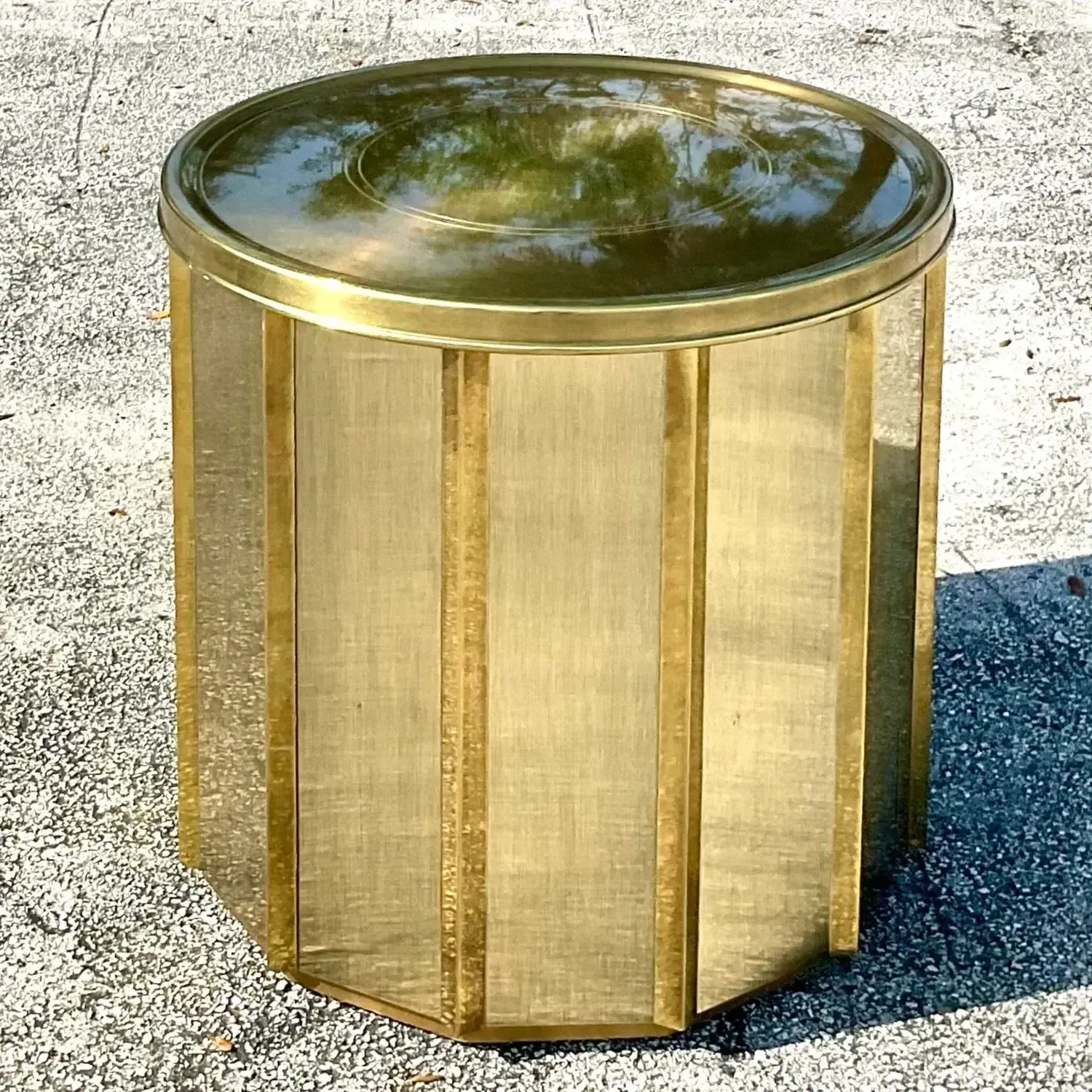 Mid 20th Century After Bernard Rohne for Mastercraft Faceted Dining Table — additional photo 7
