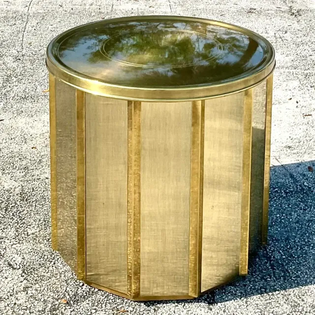 Mid 20th Century After Bernard Rohne for Mastercraft Faceted Dining Table — additional photo 7