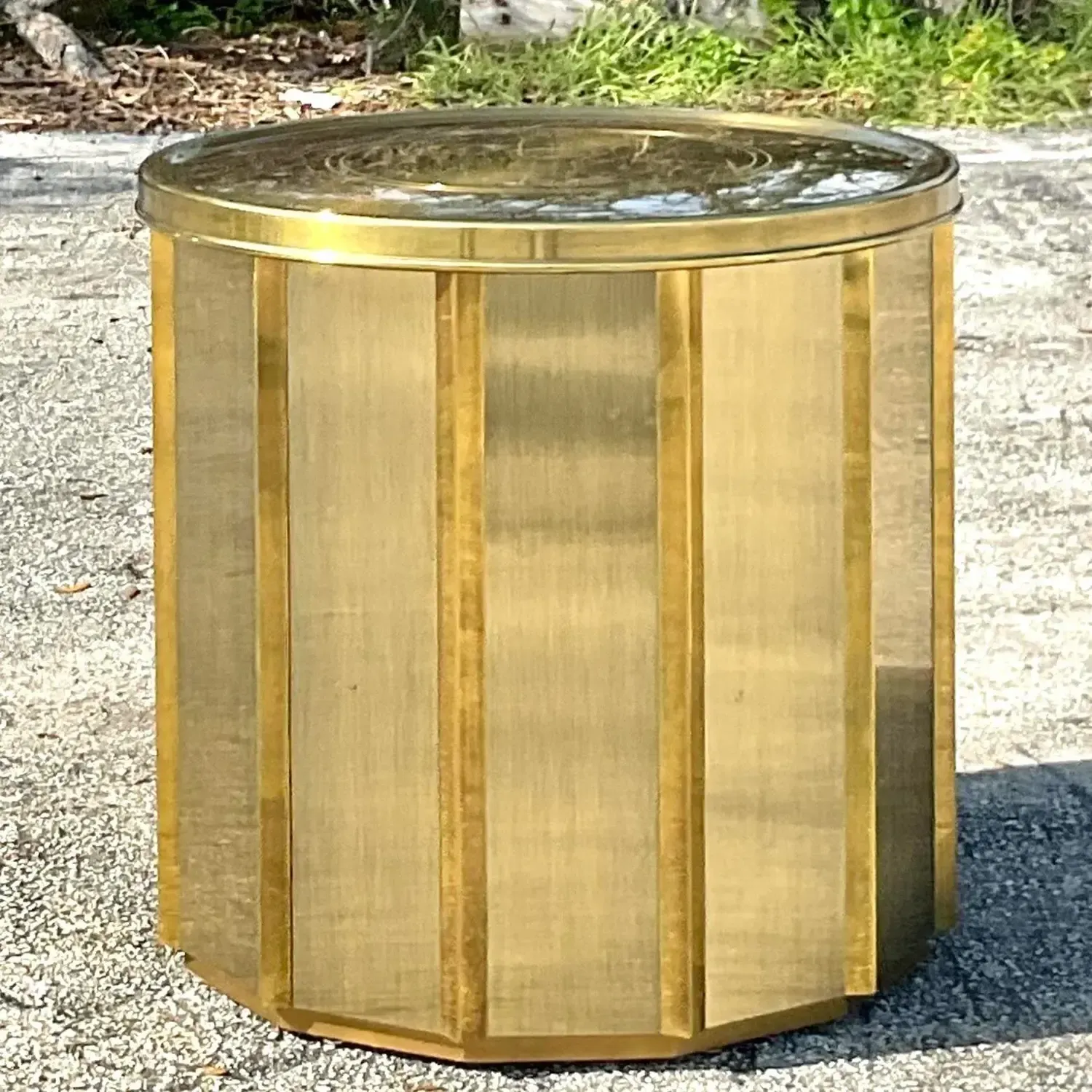 Mid 20th Century After Bernard Rohne for Mastercraft Faceted Dining Table — additional photo 8