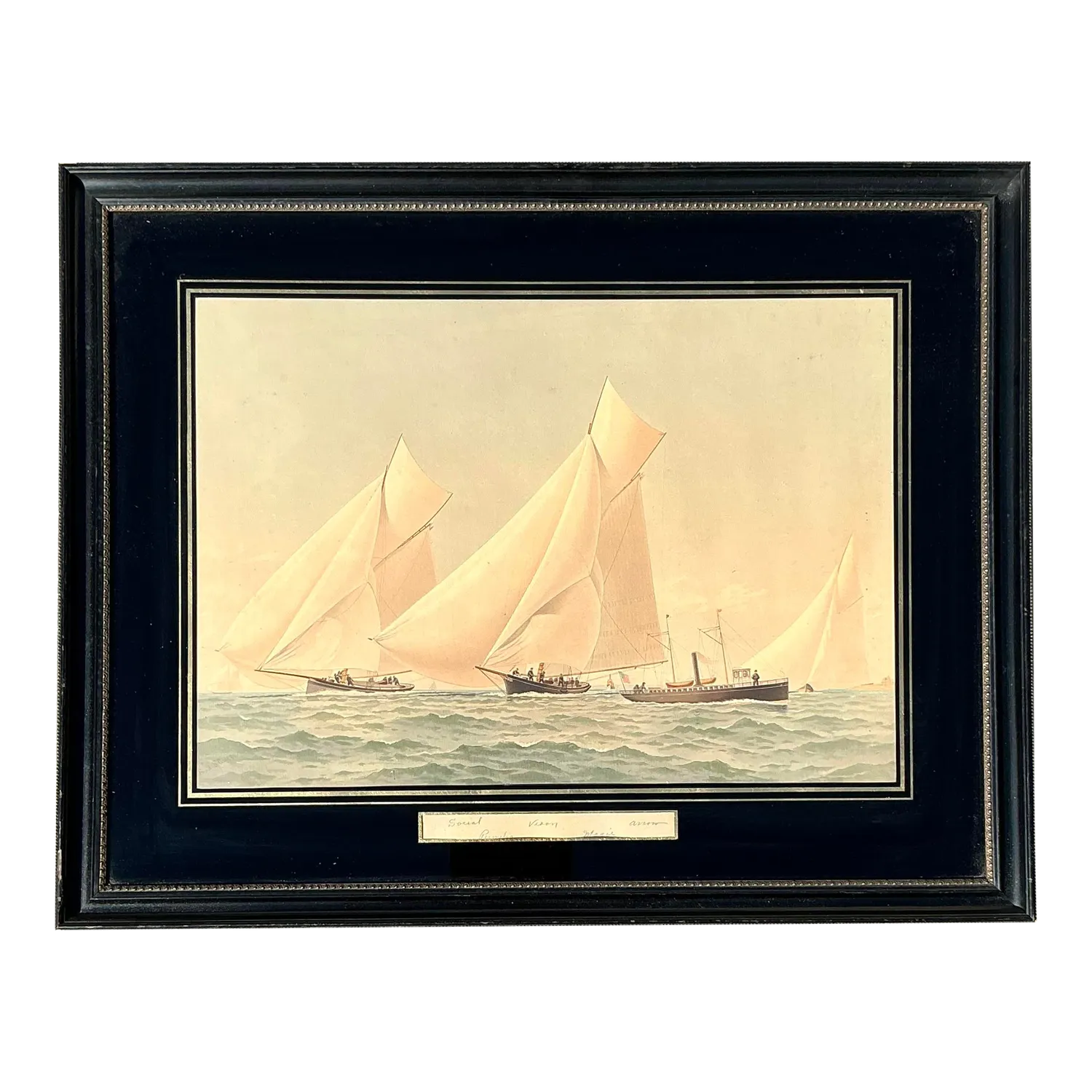 Mid 20th Century America's Cup Print, Framed