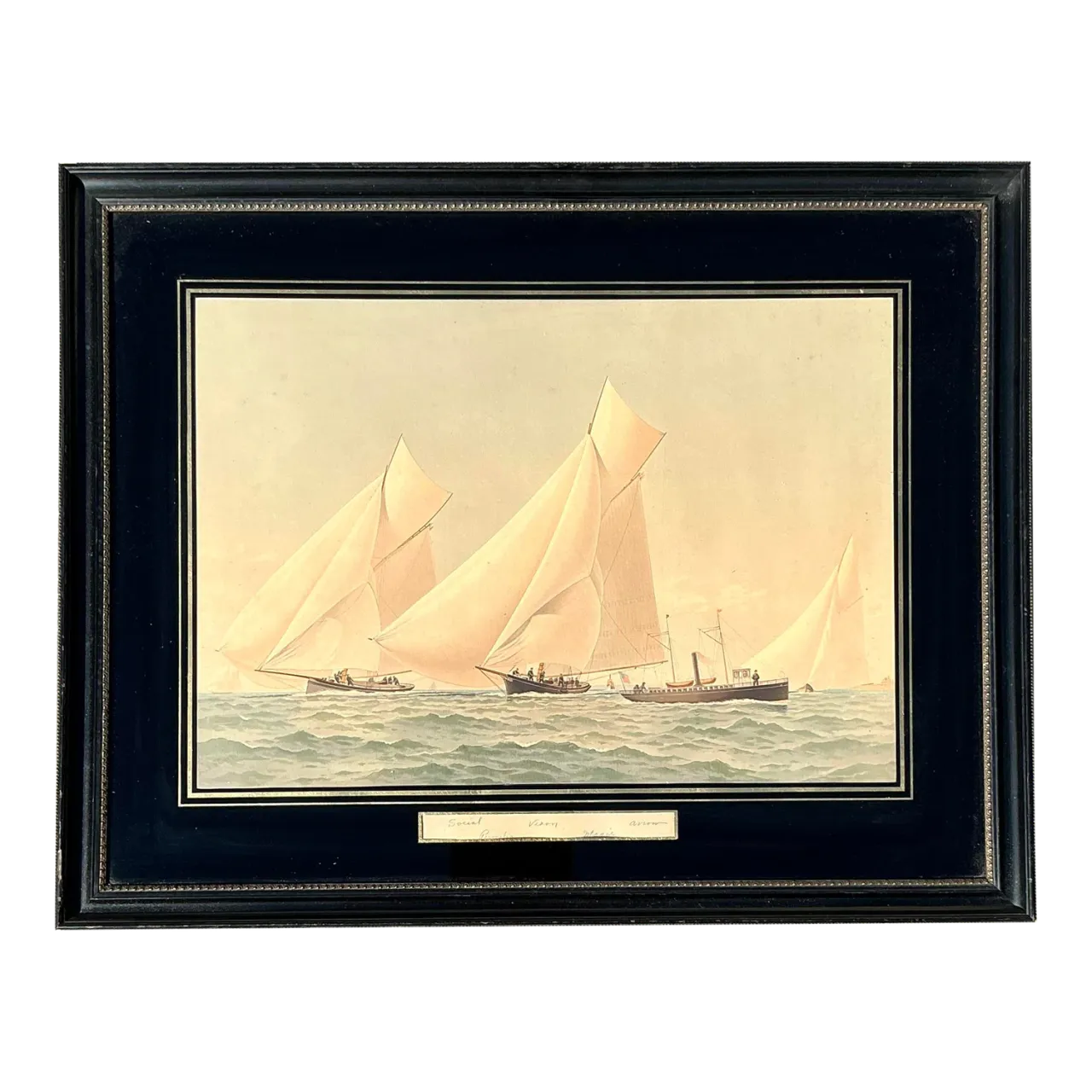 Mid 20th Century America's Cup Print, Framed
