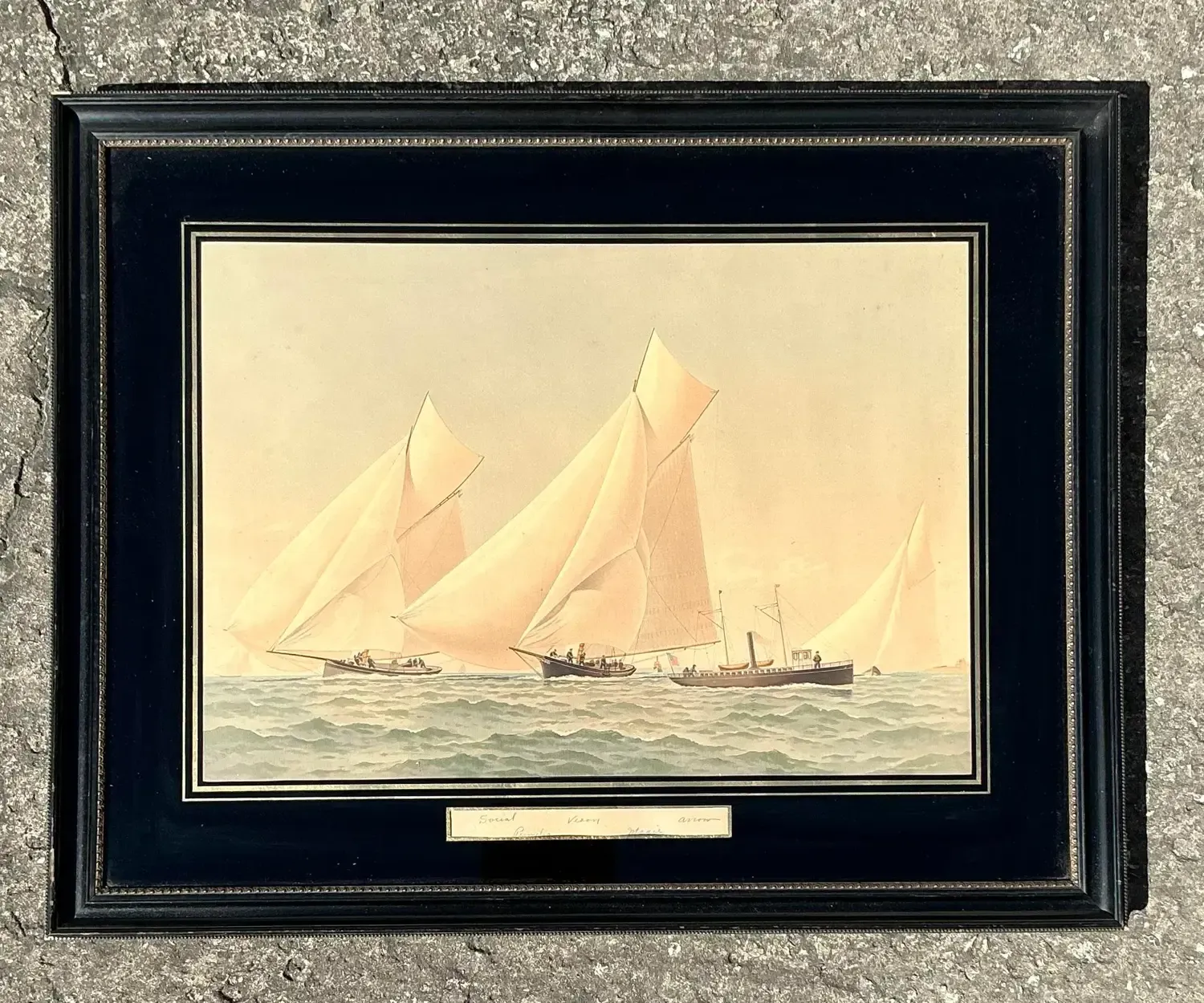 Mid 20th Century America's Cup Print, Framed — additional photo 1