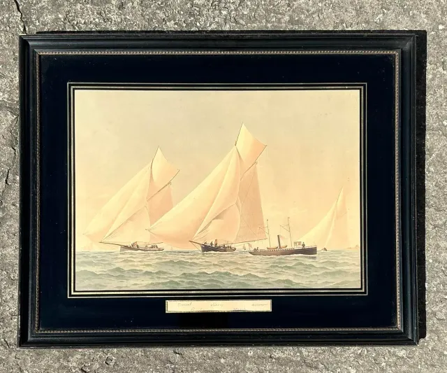 Mid 20th Century America's Cup Print, Framed — additional photo 1