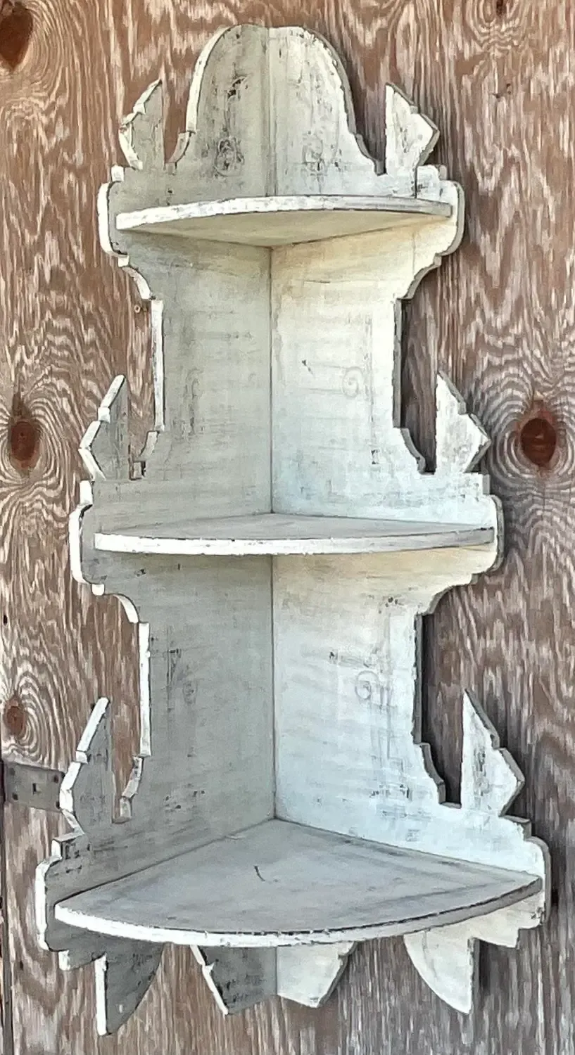 Mid 20th Century Primitive Corner Wall Shelf — additional photo 2