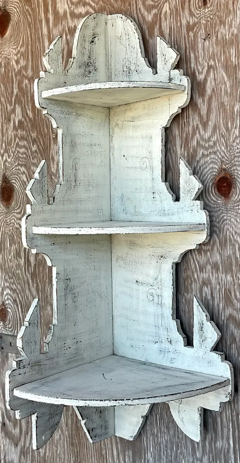 Mid 20th Century Primitive Corner Wall Shelf — additional photo 3